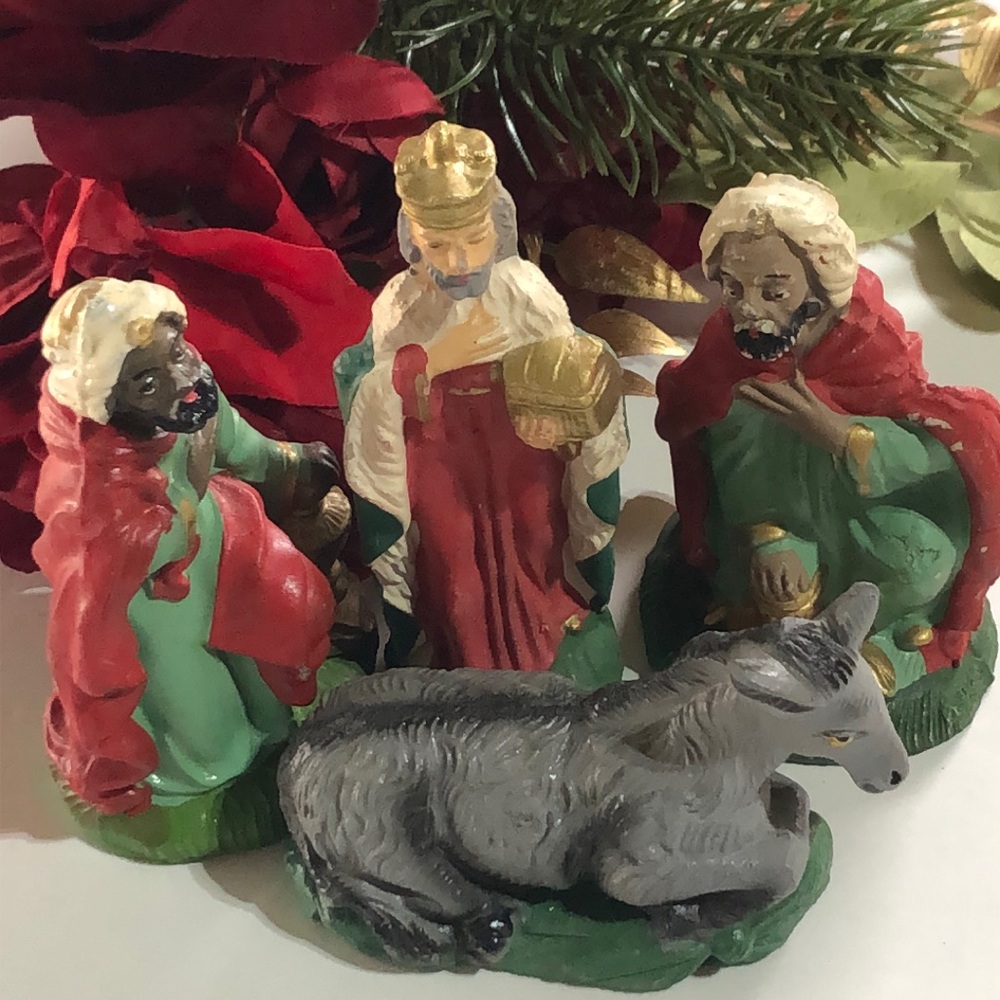 Vintage Nativity 1950s Nativity Wiseman Replacements Clay made in Italy